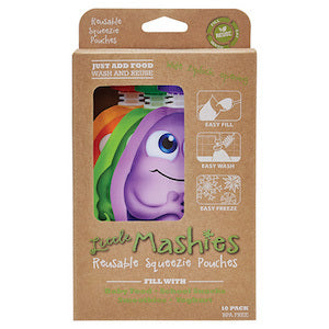 Little Mashies Reusable Squeeze Pouch Mixed Colours 10pack