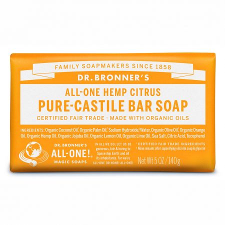 Dr. Bronners Castile Bar Soap Citrus Orange 140g