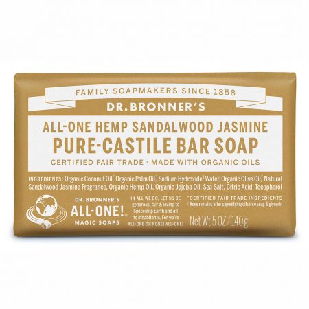Dr. Bronners Castile Bar Soap Sandalwood & Jasmine 140g