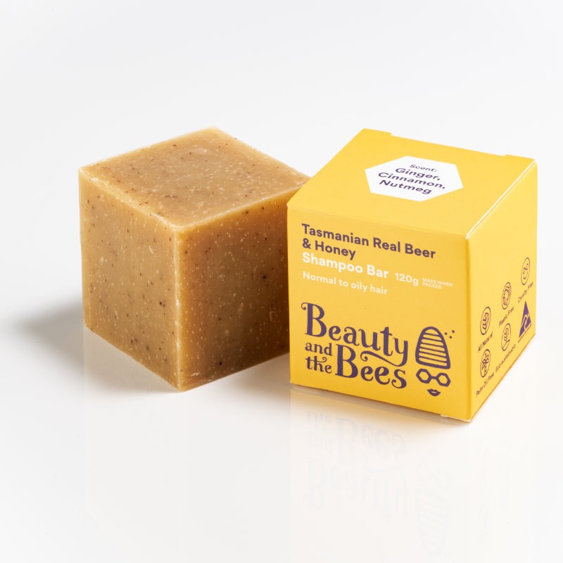 Beauty and the Bees Tasmanian Real Beer & Honey Shampoo Bar (Ginger, Cinnamon & Nutmeg) 120g