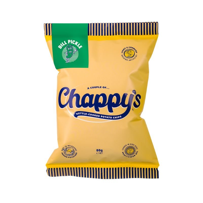 Chappy's Kettle Cooked Potato Chips - Dill Pickle 80g