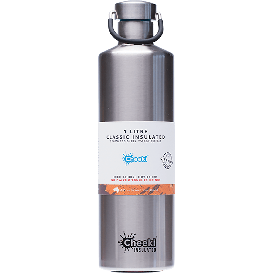 Cheeki Stainless Steel Insulated Bottle MATTE BLACK 1Lt