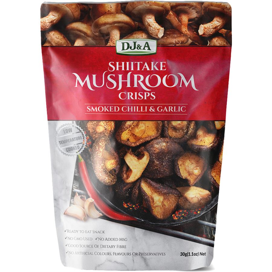 DJ & A Shiitake Mushroom Crisps Smoked Chilli Garlic 30g
