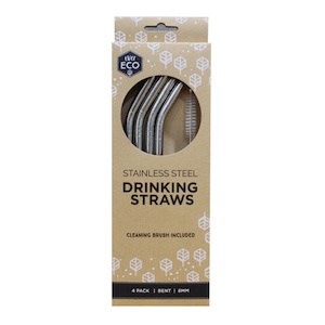 Ever ECO Silicone Drinking Straws BENT Mixed Colours 4pack
