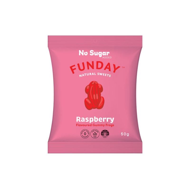Funday Natural Sweets Raspberry Gummy Frogs 50g