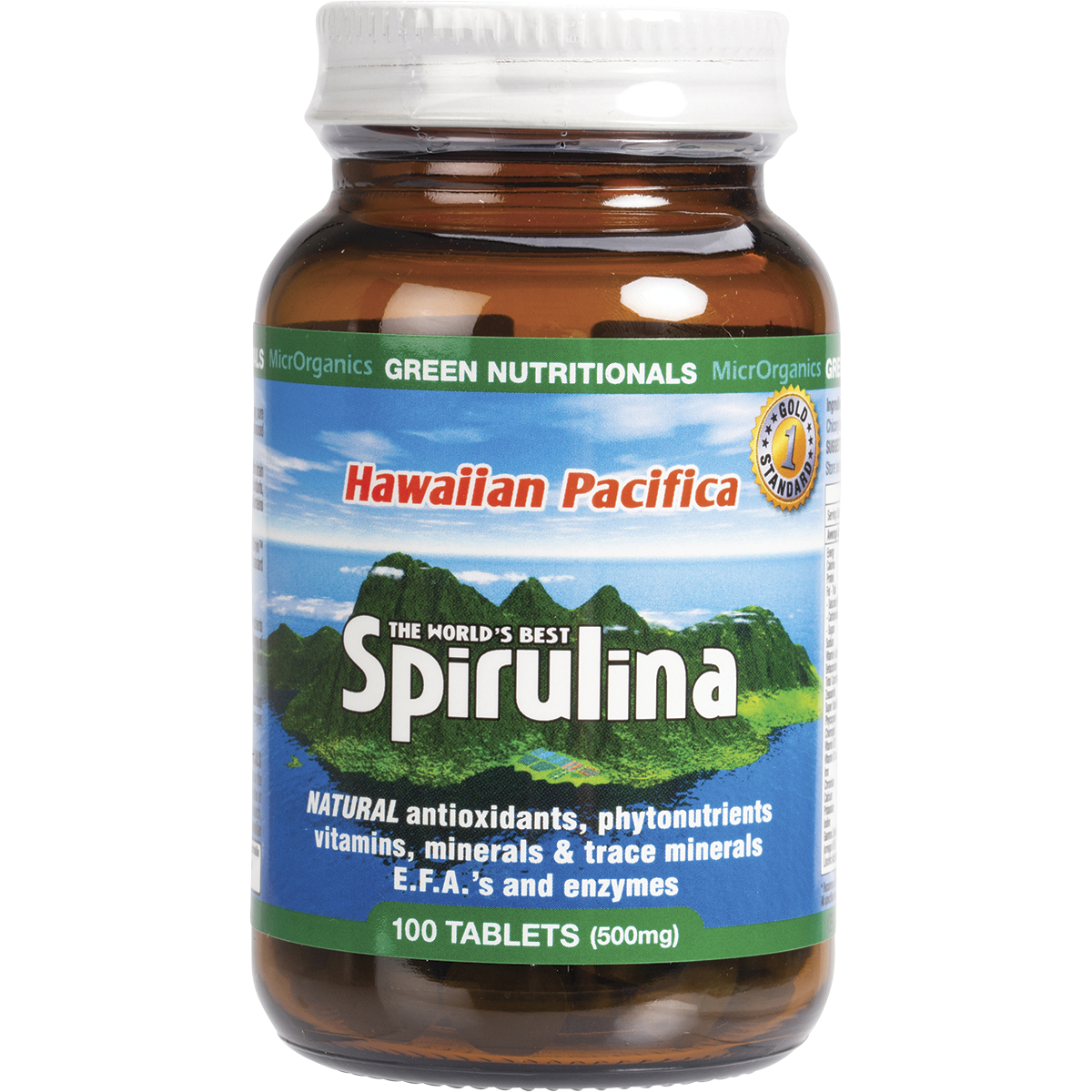 Green Nutritionals Hawaiian Pacifica Spirulina 100tabs