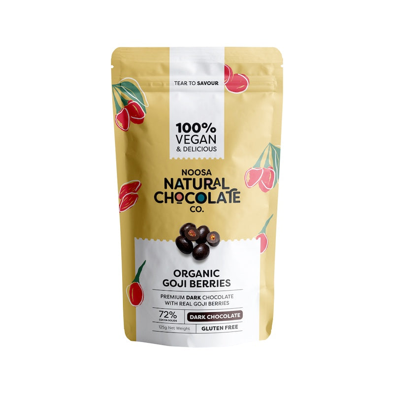 Noosa Natural Chocolate Co. Goji Berries in Dark Chocolate 125g