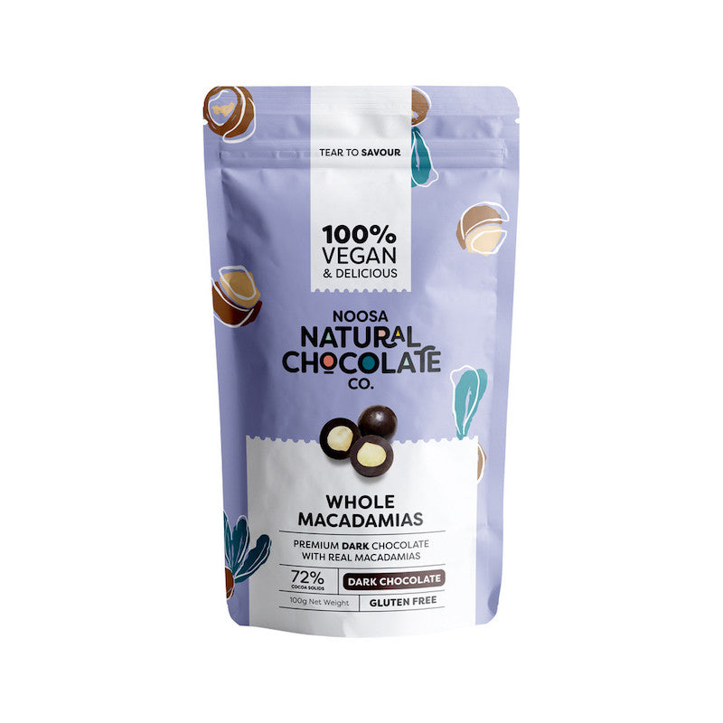 Noosa Natural Chocolate Co. Macadamias in Dark Chocolate 100g