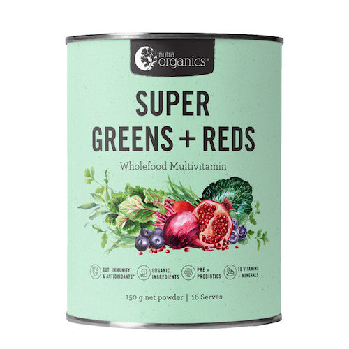 Nutra Organics Super Greens + Reds Powder 150g