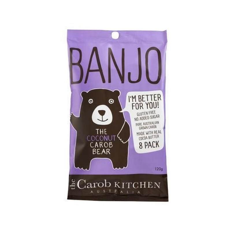 The Carob Kitchen Banjo COCONUT Carob Bear 8 Pack 120g