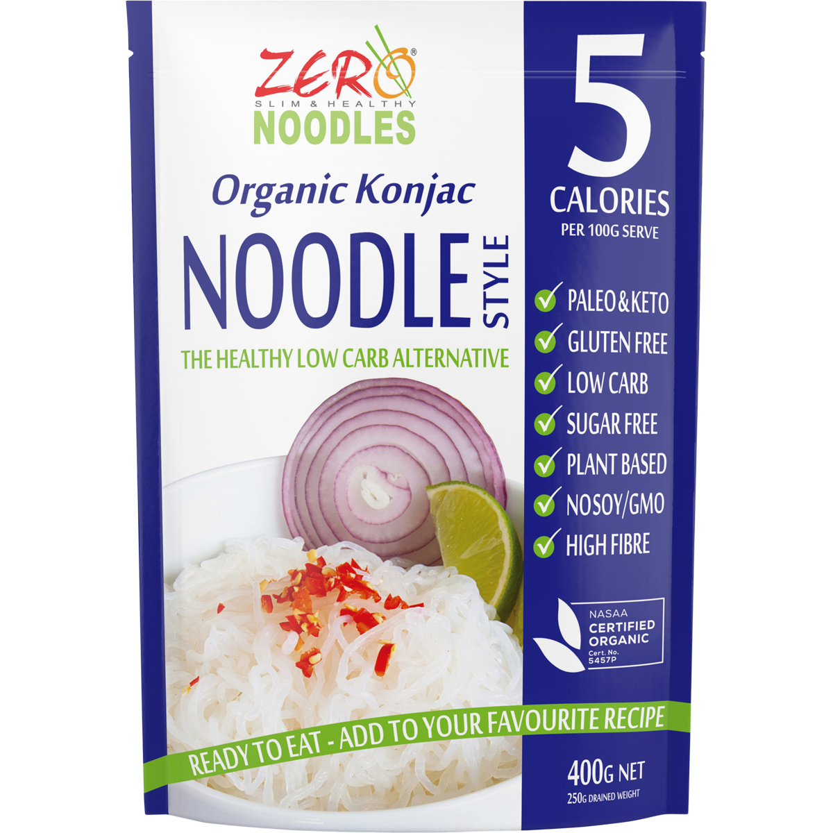 Zero Slim & Healthy Konjac Noodles Style Organic 400g