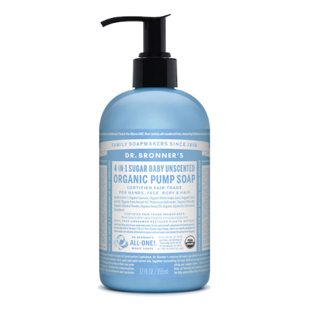 Dr. Bronners 4-in-1 Baby Unscented Pump Soap 355ml