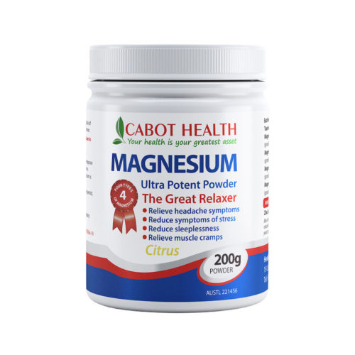 cabot health magnesium ultra potent citrus 200g