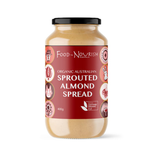 food to nourish sprouted almond spread organic 400g