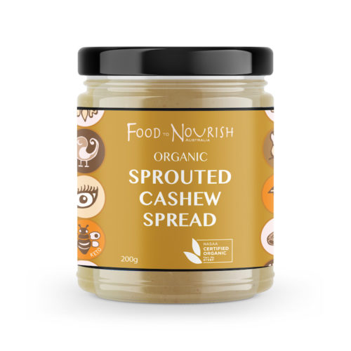 food to nourish sprouted cashew spread organic 200g