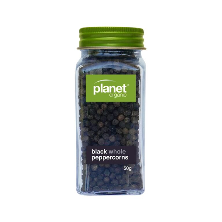 Planet Organic Herbs & Spices Whole Black Peppercorns 50g