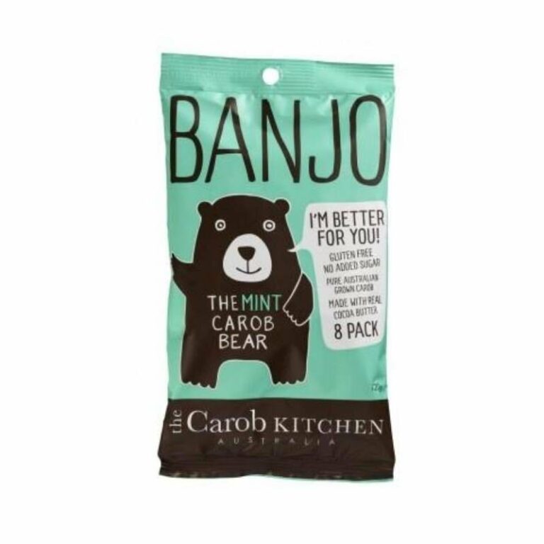 The Carob Kitchen Banjo MINT Carob Bear 8 Pack 120g