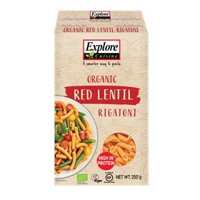 explore cuisine red lentil rigatoni organic 250g