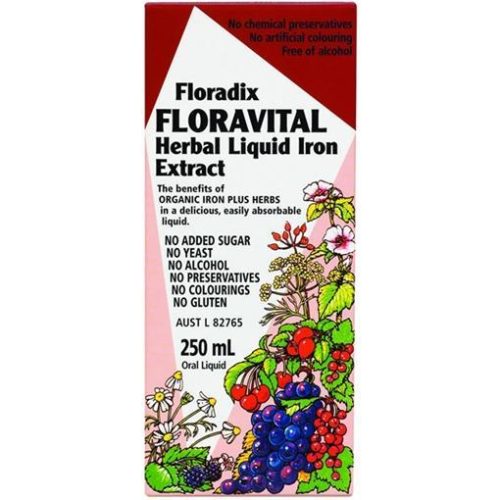 floradix floravital herbal liquid iron extract g/f 250ml