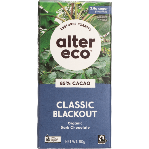 alter eco chocolate dark classic blackout organic 80g
