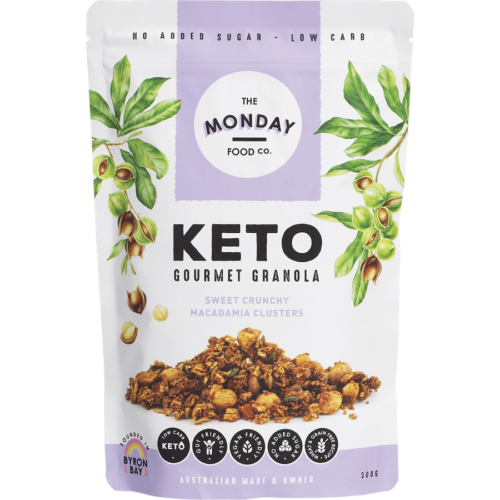 the monday food co. keto granola crunchy macadamia clusters 300g