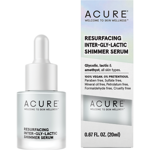 acure resurfacing inter gly lactic shimmer serum 20ml