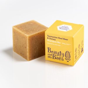 beauty and the bees tasmanian real beer and honey shampoo bar 120g
