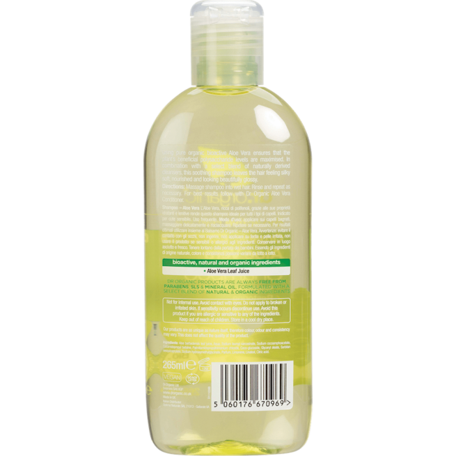 dr. organic aloe vera shampoo 265ml
