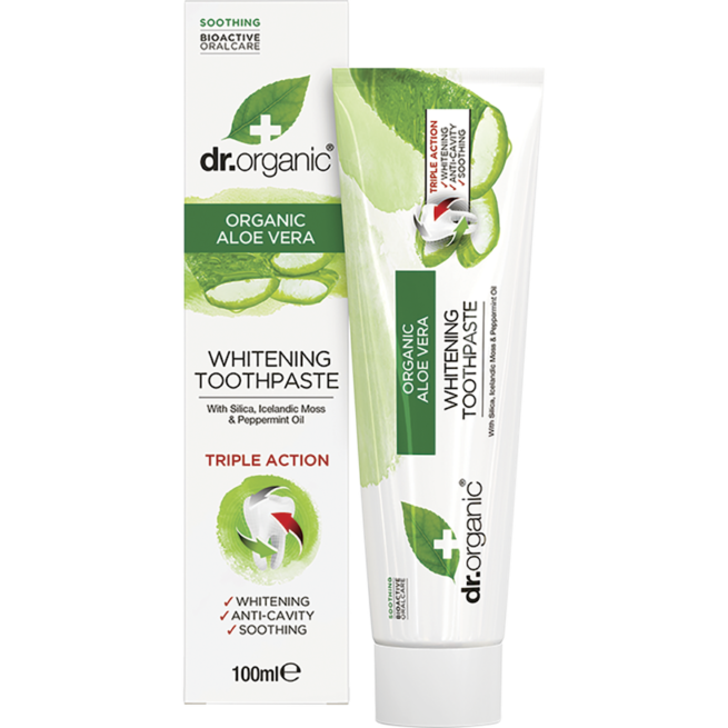 dr. organic aloe vera whitening toothpaste organic 100ml