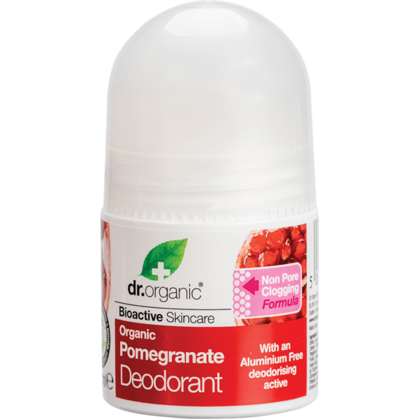 dr. organic pomegranate roll on deodorant 50ml