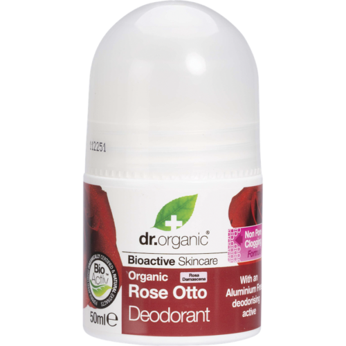 dr. organic rose otto roll on deodorant 50ml