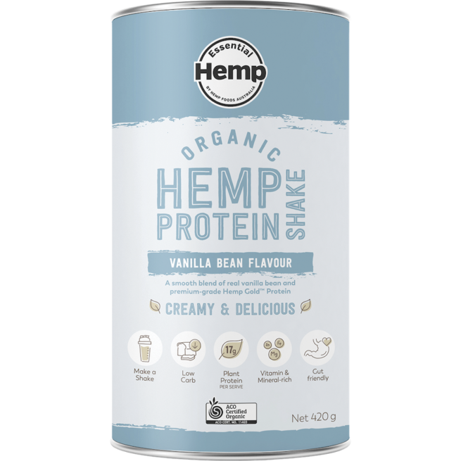 essential hemp protein shake vanilla bean front 420g.png