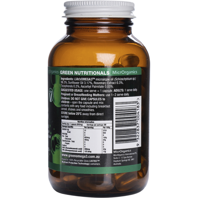 green nutritionals pure plant source green omega 3 90caps