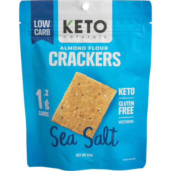 keto naturals almond flour crackers sea salt 64g