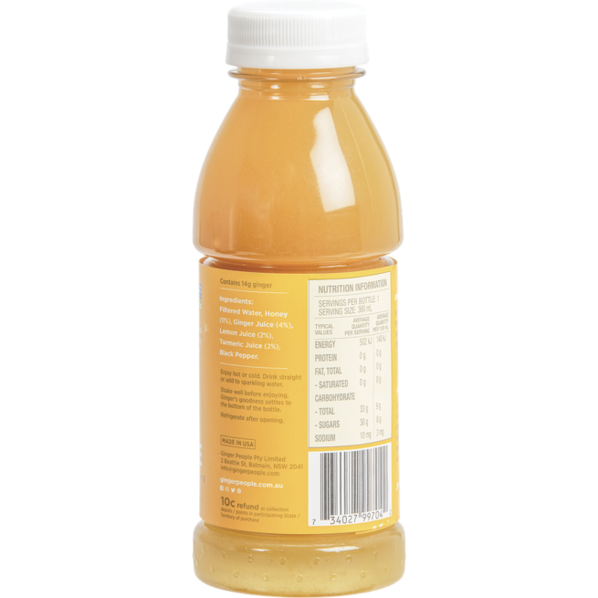 the ginger people gingerade with turmeric 355ml