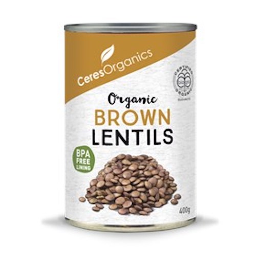 ceres organics brown lentils (canned) 400g