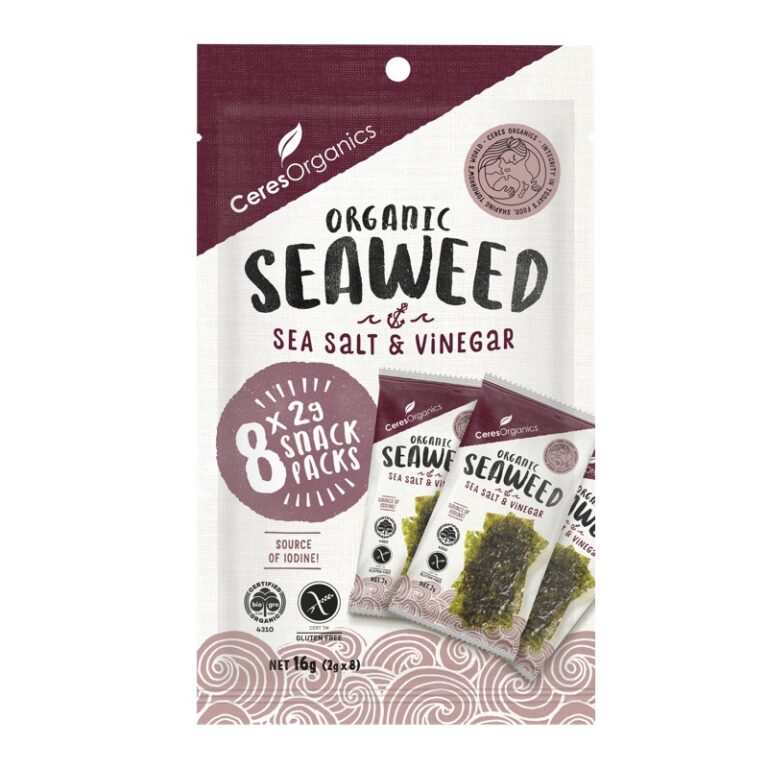 Ceres Organics Seaweed Snack Organic Multipack SALT & VINEGAR 8 x 2g